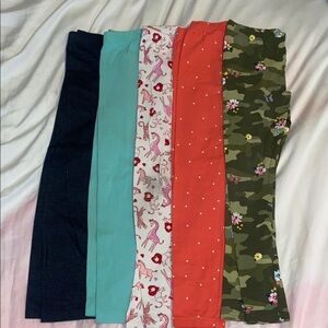 5 Cat & Jack Girls' Leggings Used Size 7/8 Medium